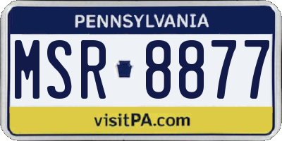 PA license plate MSR8877