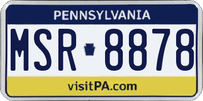 PA license plate MSR8878