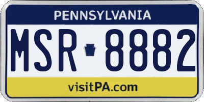 PA license plate MSR8882