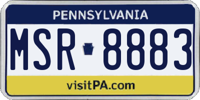 PA license plate MSR8883