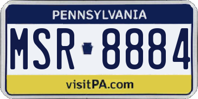 PA license plate MSR8884