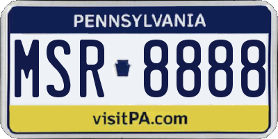 PA license plate MSR8888