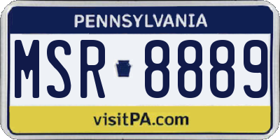 PA license plate MSR8889