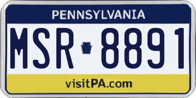 PA license plate MSR8891