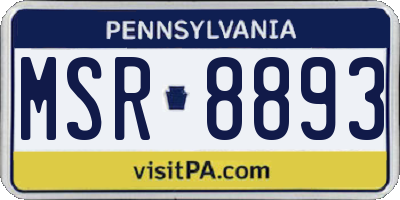 PA license plate MSR8893