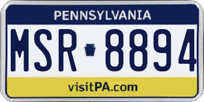 PA license plate MSR8894