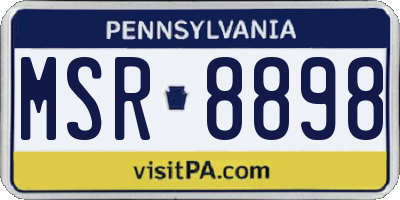 PA license plate MSR8898