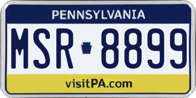 PA license plate MSR8899