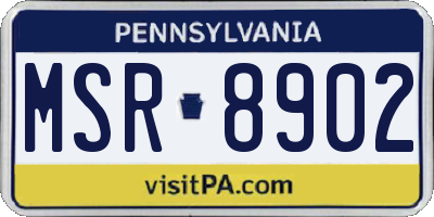 PA license plate MSR8902