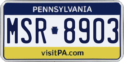 PA license plate MSR8903