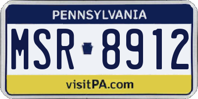 PA license plate MSR8912