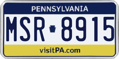 PA license plate MSR8915