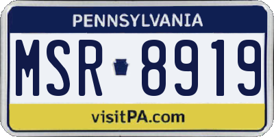 PA license plate MSR8919