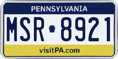 PA license plate MSR8921