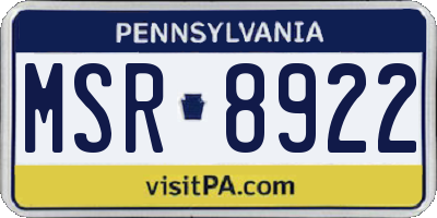 PA license plate MSR8922