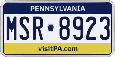 PA license plate MSR8923