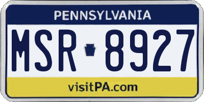 PA license plate MSR8927