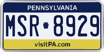 PA license plate MSR8929