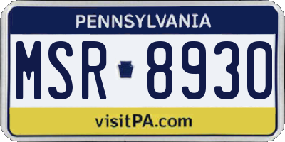 PA license plate MSR8930