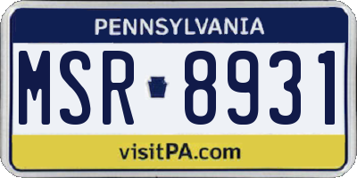 PA license plate MSR8931