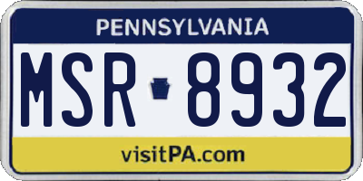 PA license plate MSR8932