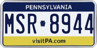 PA license plate MSR8944