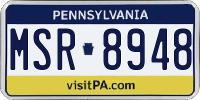 PA license plate MSR8948