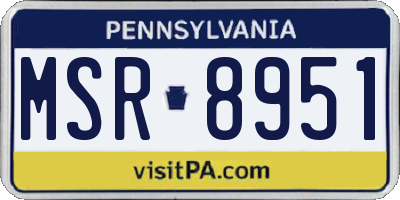 PA license plate MSR8951