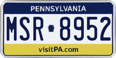 PA license plate MSR8952