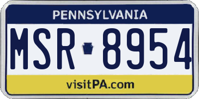 PA license plate MSR8954
