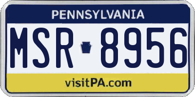 PA license plate MSR8956