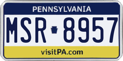 PA license plate MSR8957