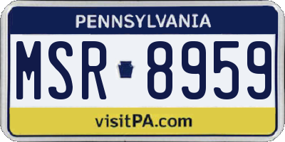 PA license plate MSR8959