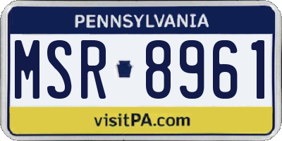 PA license plate MSR8961
