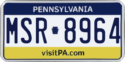 PA license plate MSR8964