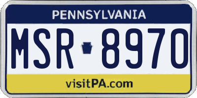PA license plate MSR8970