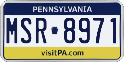 PA license plate MSR8971