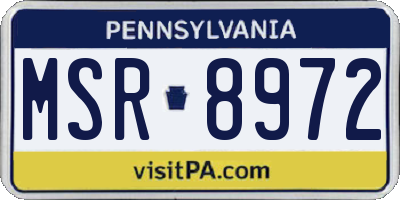 PA license plate MSR8972