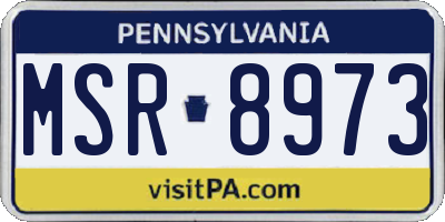 PA license plate MSR8973
