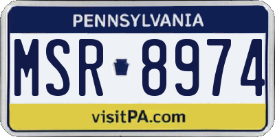 PA license plate MSR8974