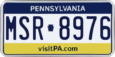 PA license plate MSR8976