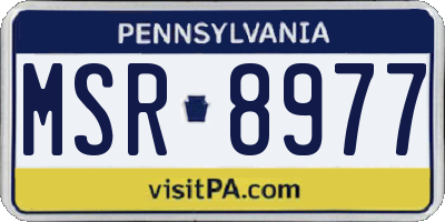 PA license plate MSR8977