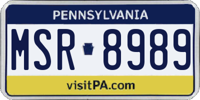 PA license plate MSR8989