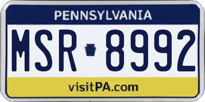 PA license plate MSR8992