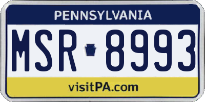 PA license plate MSR8993