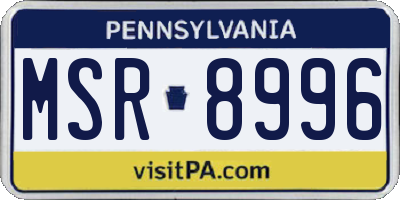 PA license plate MSR8996