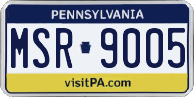 PA license plate MSR9005
