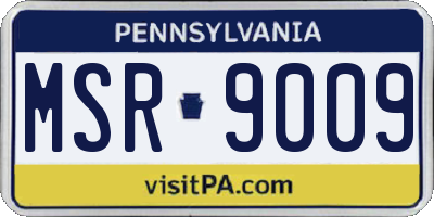 PA license plate MSR9009