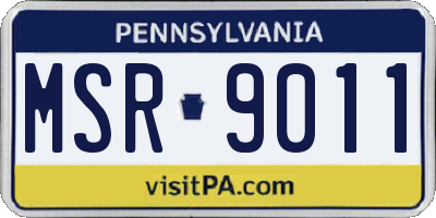 PA license plate MSR9011