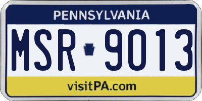 PA license plate MSR9013